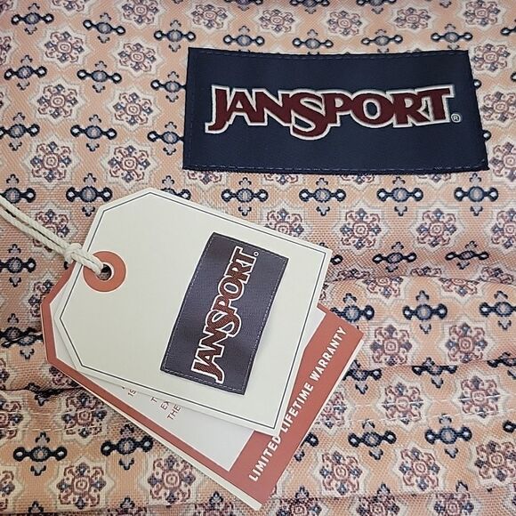 NEW JANSPORT NEUTRAL PRINT BLUE TAN PINK COMMUTER TRAVEL BACKPACK NWT main image 10